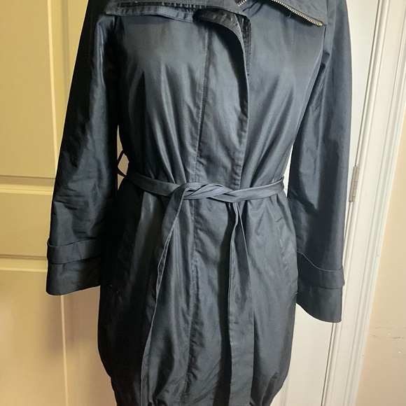 CLUB MONACO black quilted PARKA/jacket  waist tie S/P - Picture 1 of 11